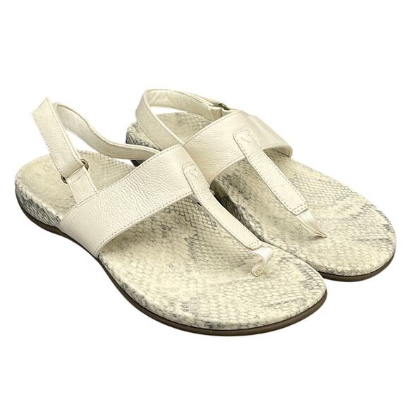 Vionic Tala White Leather T Strap Comfort Sling Back Sandal Women 9M/41 - Picture 1 of 11